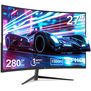 Z-EDGE ZTKLUG27P 27-inch Curved Gaming Monitor 280Hz Refresh Rate 1ms Response Time FreeSync Frameless LED Display Full HD 1920x1080 1500R Curved Design