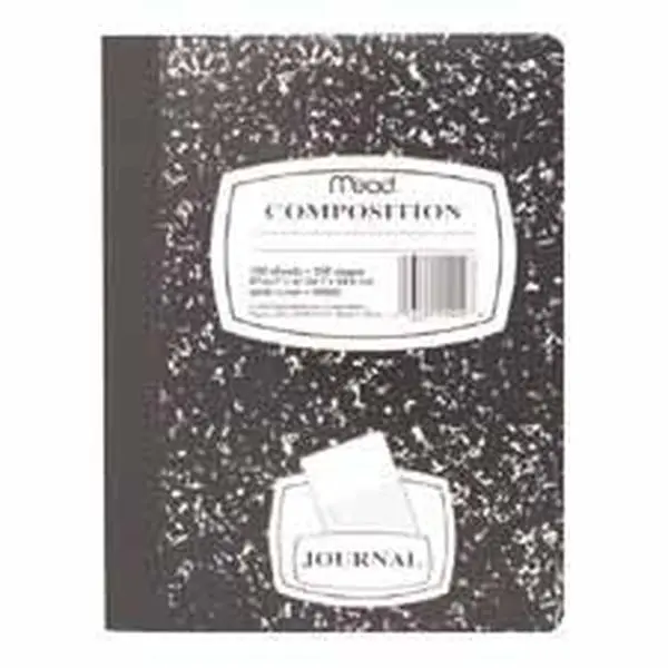 Mead Composition Book, Special Wide-Ruled, 9.75in x 7.50in, Black Marble Office Notebook for Computers & Office Stationery Supplies, Wide Rules