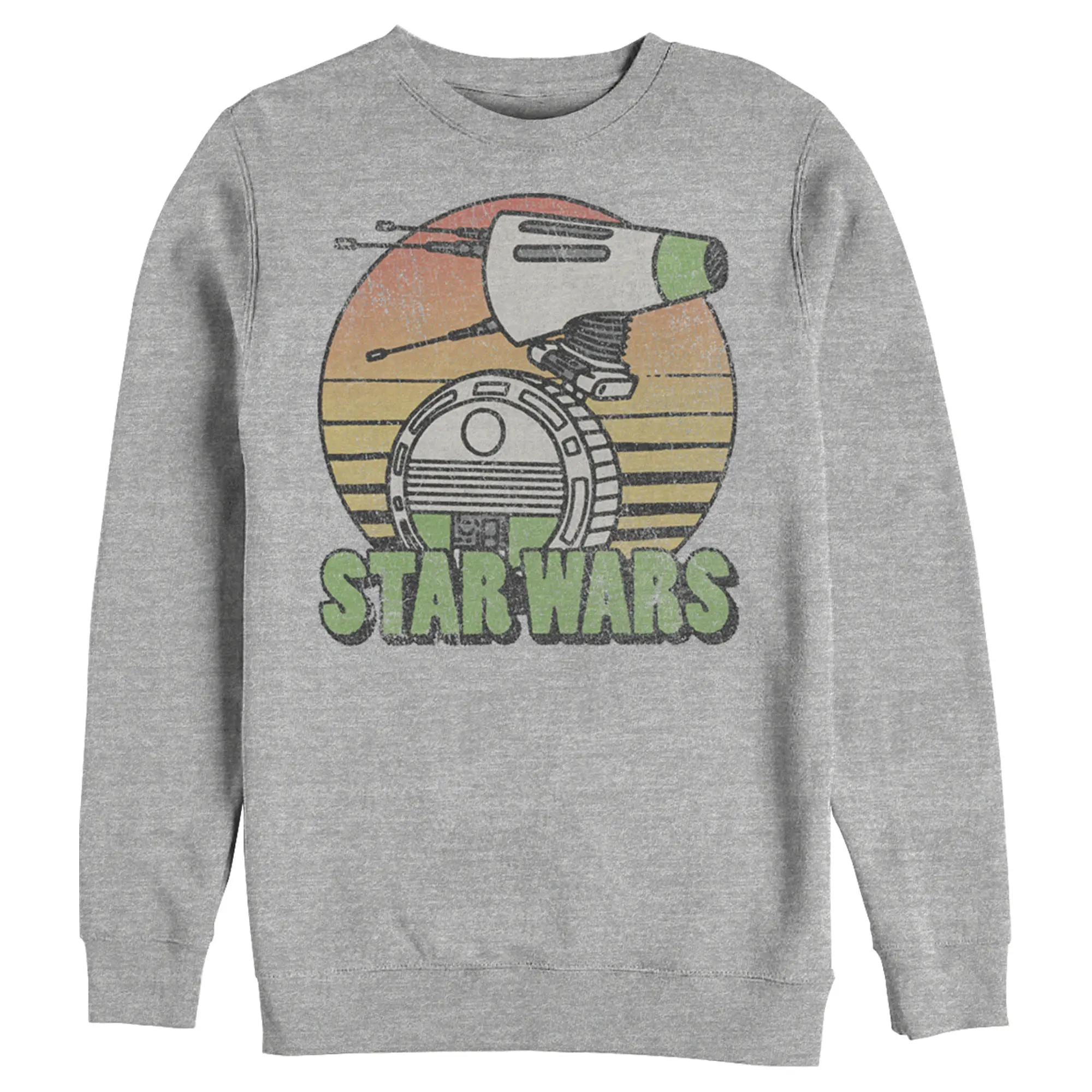 Men's Stylish Casual Long Sleeve Sweatshirt, Star Wars: The Rise of Skywalker Retro D-0 Sunset Digital Print Tee, Graphic