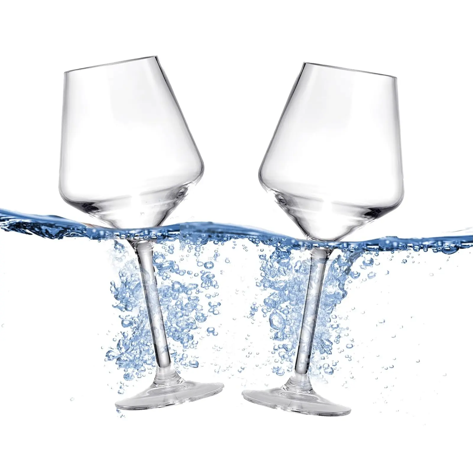Unbreakable Stemmed Glasses, Tritan Acrylic | Set of 2 | European Style Crystal Drinkware, 18oz