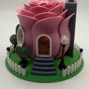 Rose Fairy House Bouquet, for a tea-light 3D Printed Decor Garden Gnome Home.Figurine Ornaments Shredder3D Made