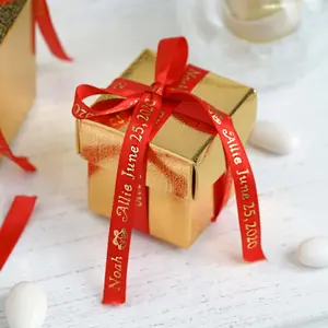 Personalized Continuous Satin Ribbon Roll For Wedding Party Favors 100 Yards 3/8"