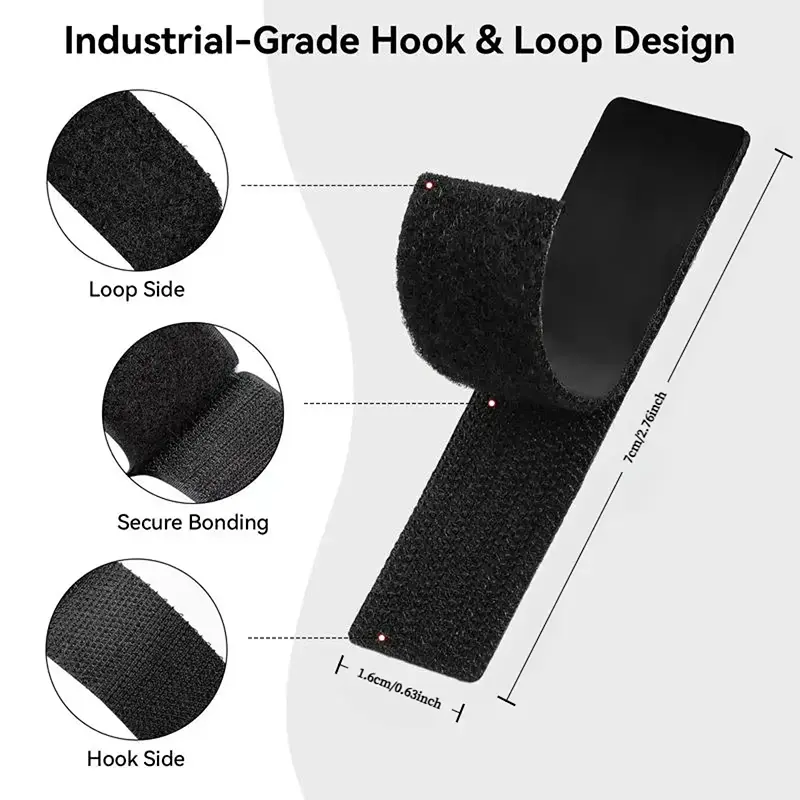 2cm Waterproof Heavy-Duty Self-Adhesive Hook and Loop Strips, Reusable Mounting Tape with Secure Hold for Hanging Pictures, Wall Decor (Home Improvement)