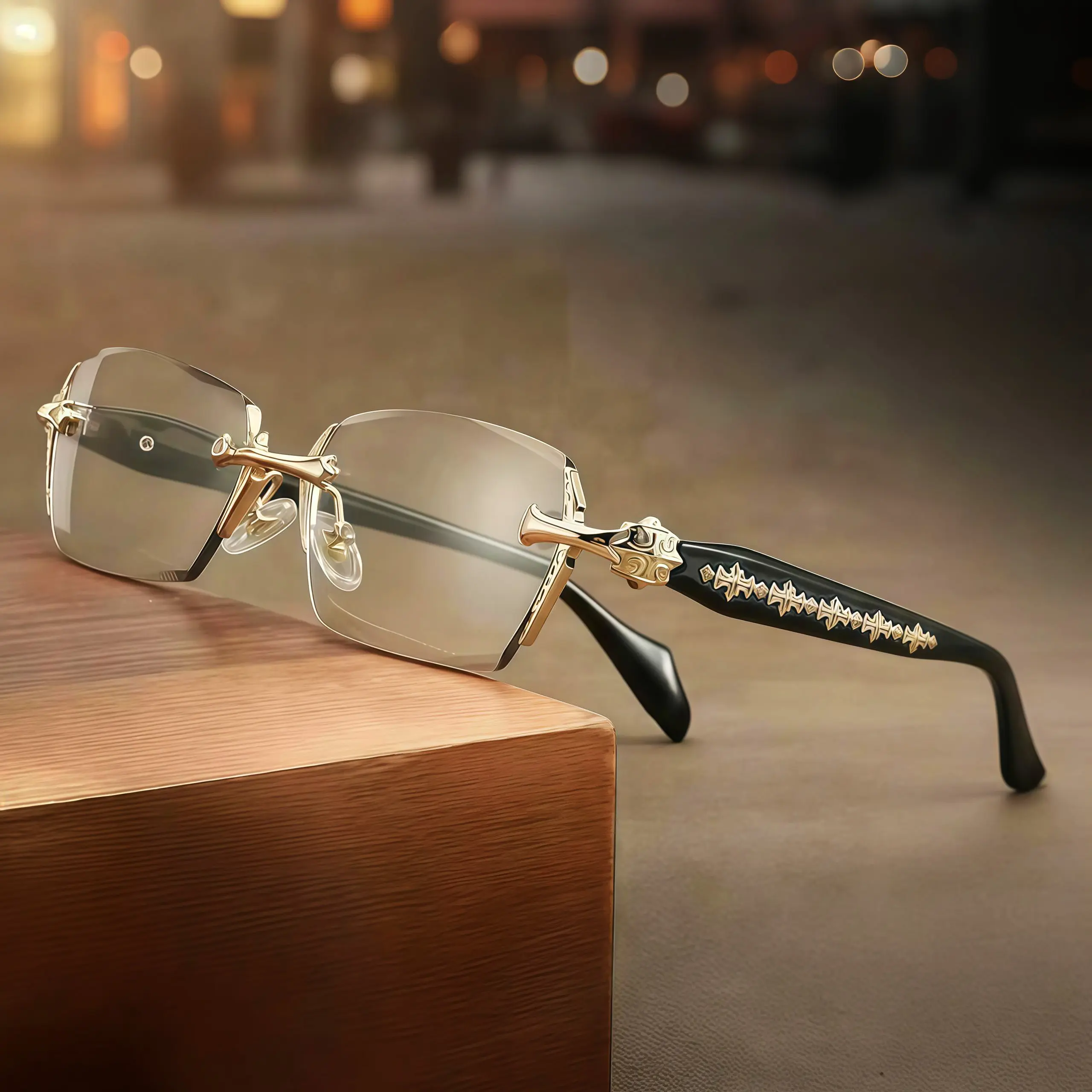 EunoiaLens Rimless High Quality Eyewear, Frameless Vision Glasses with Clear Lenses,Diamond-Cut Edges, Stainless Steel Fashion Temple Decor, Unisex Adults' Accessories for Daily Use, Mens Gifts. summerwins,summerwins
