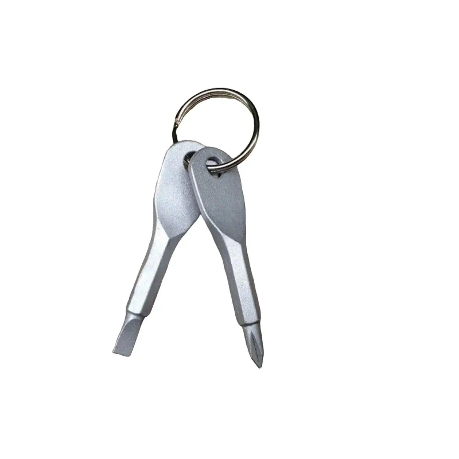 Outdoor EDC Portable Multifunctional Tool Stainless Steel Keychain Screwdriver Flathead Head Keyring Key Chain with Key Ring for Everyday Carry