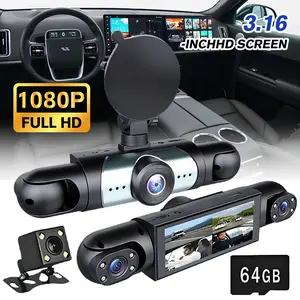 【FathersDayGift】  3.16 inch +4 Channel Dash Cam 4K 1080P Front Rear Inside Camera  IPS Screen Parking Mode G-Sensor Night Vision G-Sensor Loop Recording with 64GB Card