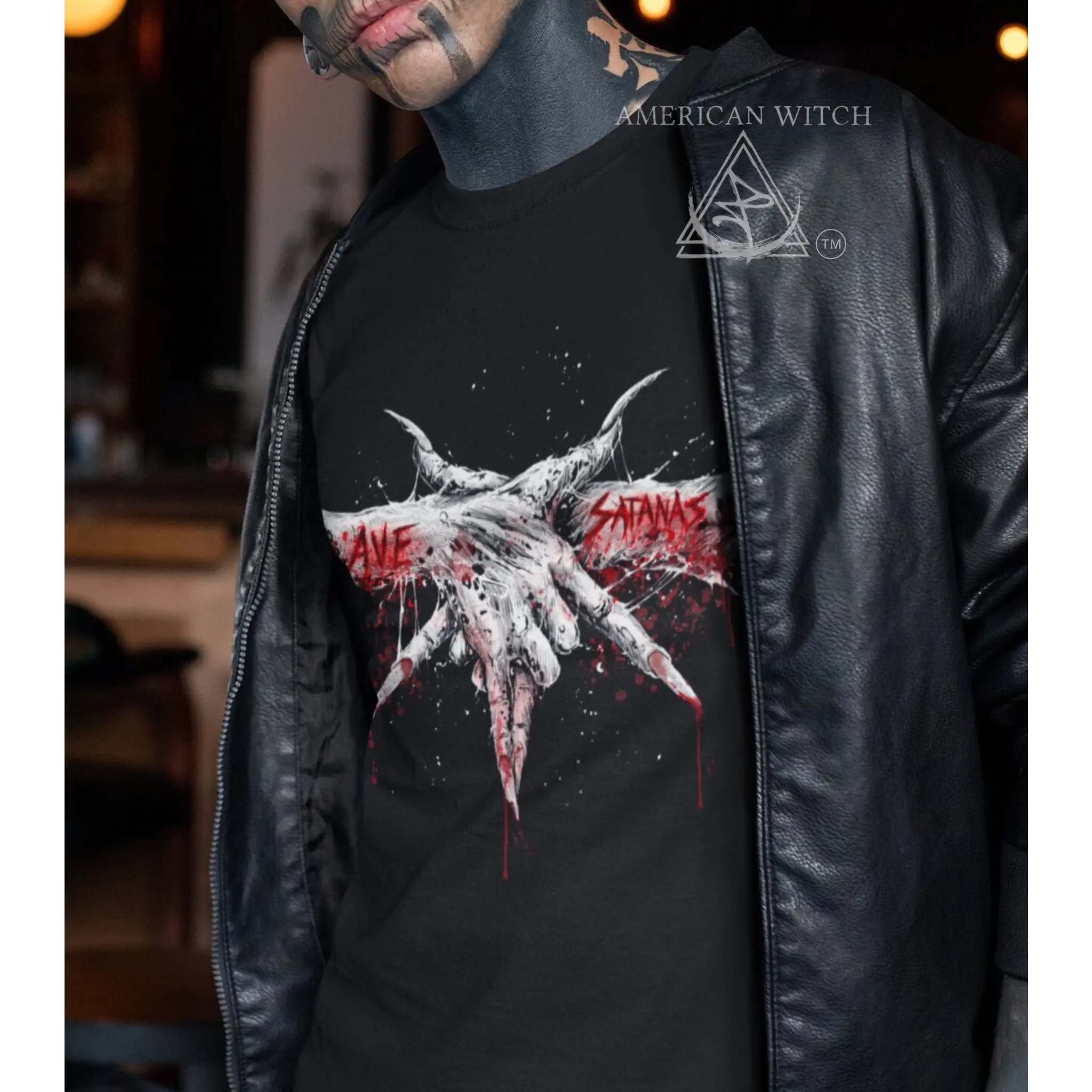 Ave Satanas Pentagram Crew Neck Tee