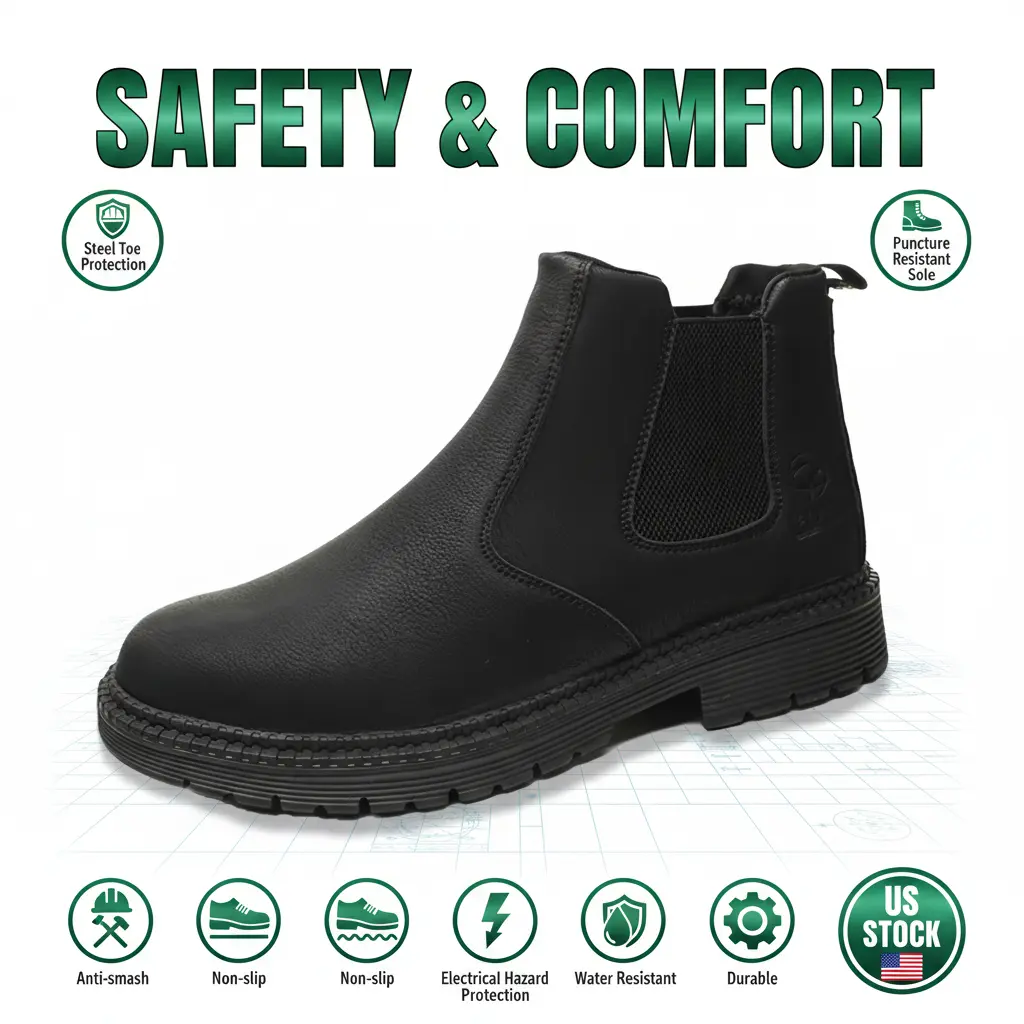 Orthopedic Safety Shoes Splash-proof Smash-proof Puncture-proof Breathable Unisex Chef Work Shoe Waterproof Anti-slip Durable Outdoor Comfortable Work Gear