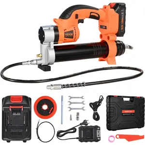 VEVOR Cordless Grease Gun, 8000 PSI Max Pressure, 20V Electric Grease Gun with 2.0 Ah Battery & LED Light, 30-inch Long Hose & Carrying Case, Variable Speed Triggers, Vehicles or Machines GreasingHoliday gifts