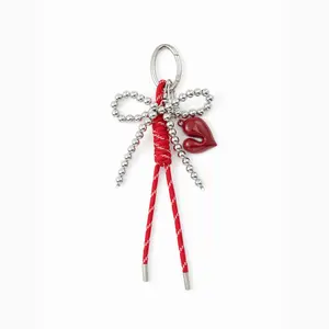 Cider BOWKNOT & HEART KEYCHAIN