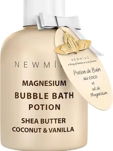 Magnesium Bubble Bath | Coconut, Shea & Vanilla | Long-Lasting Foam for Sore Muscles & Stress Relief | Moisturizing Aromatherapy Soak | Natural Bubble Bath for Sensitive Skin