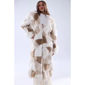 IN MY FEELS PATCHWORK FAUX FUR COAT