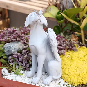 Resin Angel Dog Statue, Pet Memorial Stone, Outdoor Garden Tabletop Decoration, Lawn Decor, Pet Memorial Marker Gift for Dog Lovers