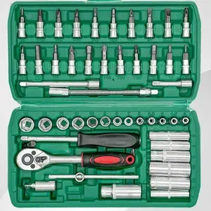 53 Pieces 1/4 inch Drive Socket Ratchet Wrench Set with 72 Tooth Reversible Ratchet, with Bit Socket Set and Extension Bar for Auto Repairing and Household, with Storage Case
