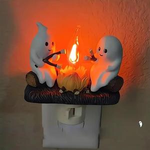 halloween design night light, resin night light, halloween resin night light, ideal decoration for bedroom bathroom nightstand