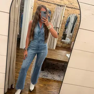 Collared Denim Jumpsuit