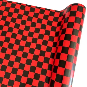 1Roll 19.69 Inches X 59 Inches Black and White Checkered Pattern Packaging Film Camouflage Car Wrap Foil Decal Sticker, Waterproof, UV-Resistant, Leaves No Residue
