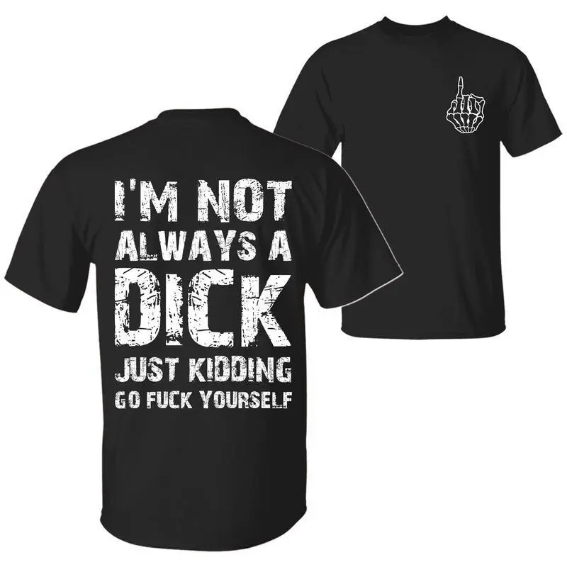 Men's Funny Graphic T-Shirt, USA-Made 180g Combed Cotton, Lightweight Breathable Short-Sleeve Top for Casual Wear, Tshirt