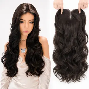 Full Coverage 20 inch Hand Tied Hair Topper Cap-Free Wig No Glue or Wig Cap Needed Natural Hairline Blends Seamlessly with Your Hair Instant Volume&Length No Excess Lace, No Glue, No Hassle More Coverage Than a Topper, Easier Than a Wig