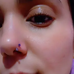 Titanium 20G/18G Horseshoe Nose Ring(Free Ball Holder) Internally Threaded Gems,Earring Daith Cartilage Helix,Piercing Jewelry