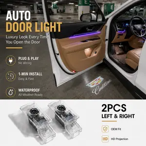 Ultra HD LED Door Welcome Light Compatible with Cadillac, Plug & Play, No Drilling, 2PCS