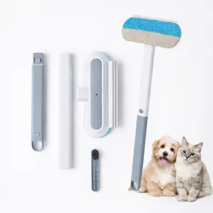 Pet Hair Brush Four-in-One Grooming & Cleaning Tool for Cats Dogs Sofa Carpet Hair Removal Wet Dry Use