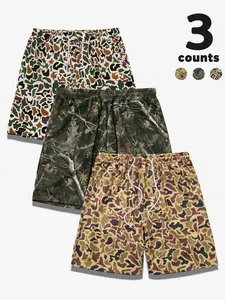 Men's Camo Print Shorts, Regular Fit Casual Street Shorts for Summer, Men's Bottoms for Daily Wear