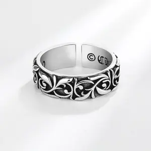 Retro Eternal Vine Ring Silver Color Punk Gothic Vintage Open Ring For Men Women Handmade Designer Jewelry Unisex Accessories