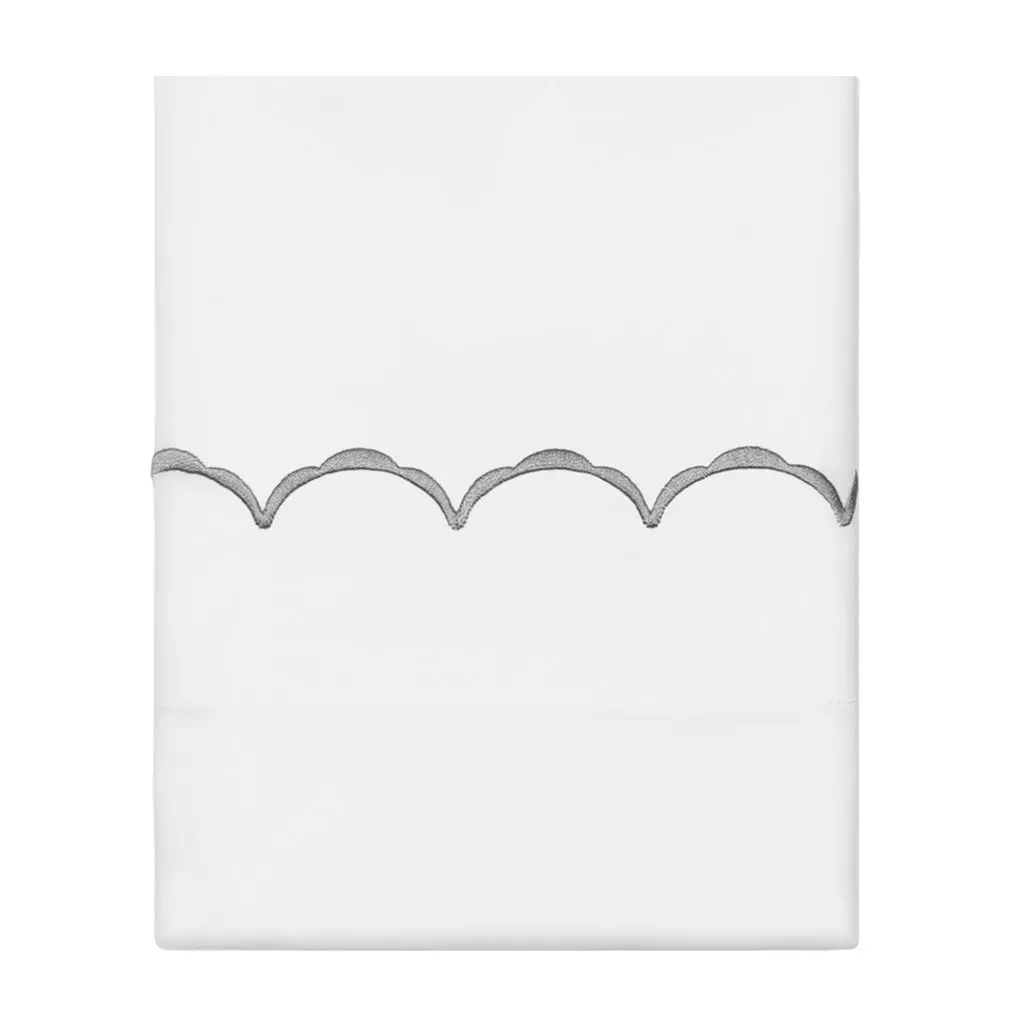 Grey Wavelet Embroidered Pillowcase Pair