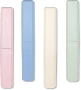 4 Packs Portable Travel Toothbrush Case, Breathable Plastic Toothbrush Holder for Home, Travel, Business, Camping, School