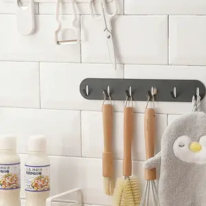 Random Color and Kitchen Storage Hooks, 6 Hook Organizer Rack Home Organizer Hook for Countertop Tools, Space-Saving Kitchen Supplies