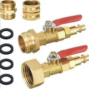 RV Winterizing Kit,RV Blowout Adapter withShut Off Valve,Sprinkler Blowout Adapter withQuick-Connect Plug to 3/4 Garden Hose,Camper Winterize Blowout Plug for WinterizingRV, Camper, Boat refill adapter