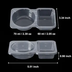 15 Set Reusable Snack Containers with Lids, 2-Compartment Snackle Box Container Portion Control for Kids, Meal Prep Containers for Travel School