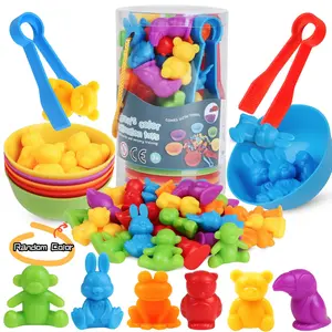 Counting Animals Toys, 1 Set Learning Games with Stacking Bowls, Shape Sorter, Preschool Fun Toy for Math Learning & Color Sorting, Creative Educational Sensory Toys