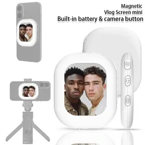 2.01-inch Wireless Magnetic Selfie Camera Monitor, Wireless Portable External Display with Magnetic Base, Supporting 2.4G WiFi and Bluetooth 5.0, Compatible with iPhones iOS 9.0+/Android 2.0+/HarmonyOS 3.0+ Smartphones, Ideal for Live Streaming, Smartphon