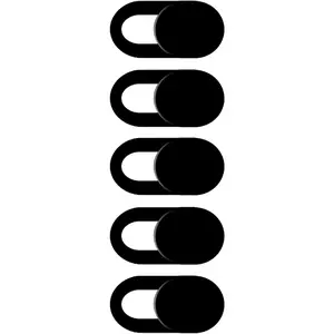 Webcam Cover, Camera Privacy Cover Slide for Laptop/Cell Phone/iPad/PC/Tablet, Protect Your Privacy and Security, 5 Pcs, Black Installation Lens