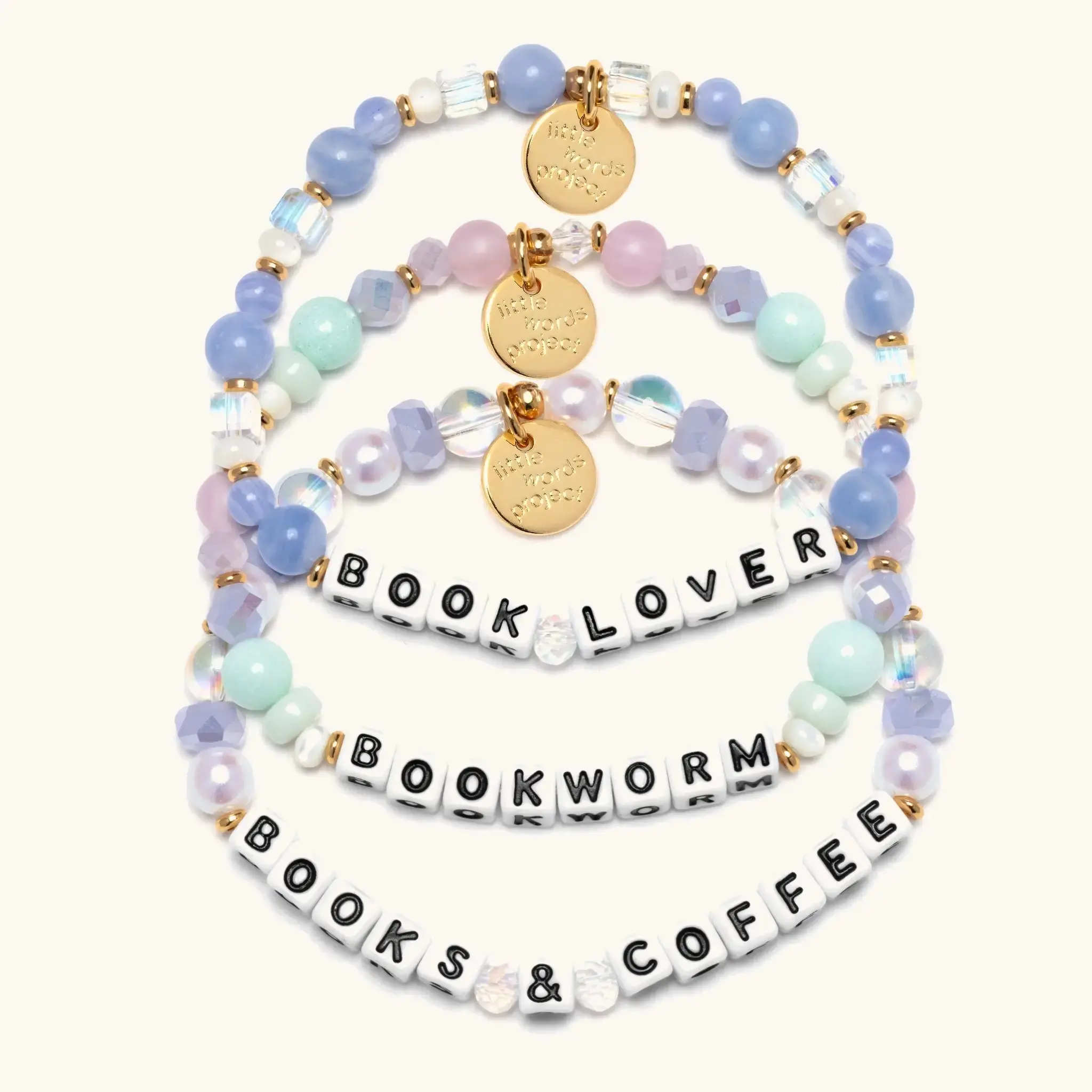Little Words Project "Bad Idea, Right?" Beaded Bangle Bracelet, Little Book Club Limited Edition for Readers with Exclusive Event Access, Bracelet Bangle, Link Bracelet