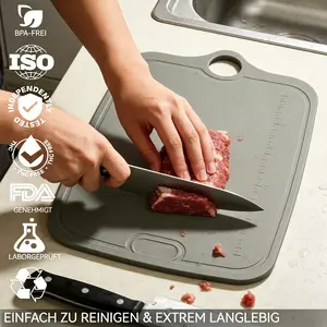 Silicone Cutting Boards, Food Grade BPA Free, Non-Slip Flexible Mat with Measurement Marks, Dishwasher Safe, Reusable & Durable, Kitchen Chopping Board