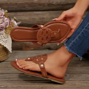 Women's Chic Flip Flops Cut-Out Design Sandals Stylish Non-Slip Flip Flops Beach Summer