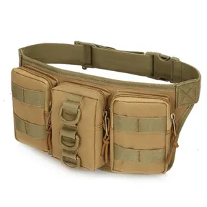 Men's Outdoor Tactical Waist Pack, MOLLE System Utility Pouch, Camping Hunting Hiking Survival Gear Bag, Hands Free Multi Pocket Tool Pack, Military Style Tactical Accessory Organizer