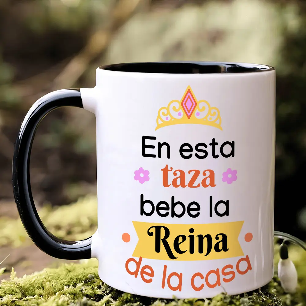 1pc 11oz Insulated Ceramic Round Coffee Mug - Spanish Letters, Floral Print, Hand Wash Only, Ideal for Everyday Use or Mother’s Day Gift (Made in USA)