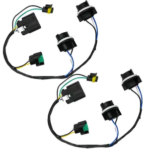 Front Right and Left Headlight Wiring Harness Fit for Chevrolet Silverado GMC Sierra 1500 2500HD 3500HD 2007-2014, Driver and Passenger Side Lamp Socket Wire Replace 645-745 15841609 25962806