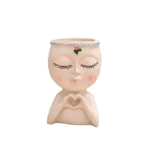 Creative Succulent Planter Resin Craft Decor, Half-Body Plant Pot for Home Storage, Garden Ornament, Unique Decoration Piece, Unique Pots