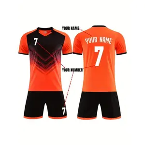 2P Customized Name & Number Soccer Jersey Set for Boys - Mesh Quick Dry Athletic Short Sleeve Kit with Personalization Options - Casual Sports Apparel Training Shirt Sporty Style Clothes