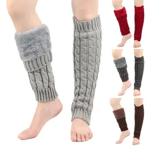 Cozy Winter Thick Knee High Leg Warmers - Women's Non-Slip Bottom Warm Tights, Neutral Tones (Brown/Black/Red/Gray/Beige) for Office & Casual Outfits, Cold Weather Essential