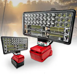 Cordless LED Work Light for Milwaukee 90W 5400LM Wide Beam Floodlight with 2 USB Ports Compatible with 18V Batteries Ideal for Emergencies Workshops Garages
