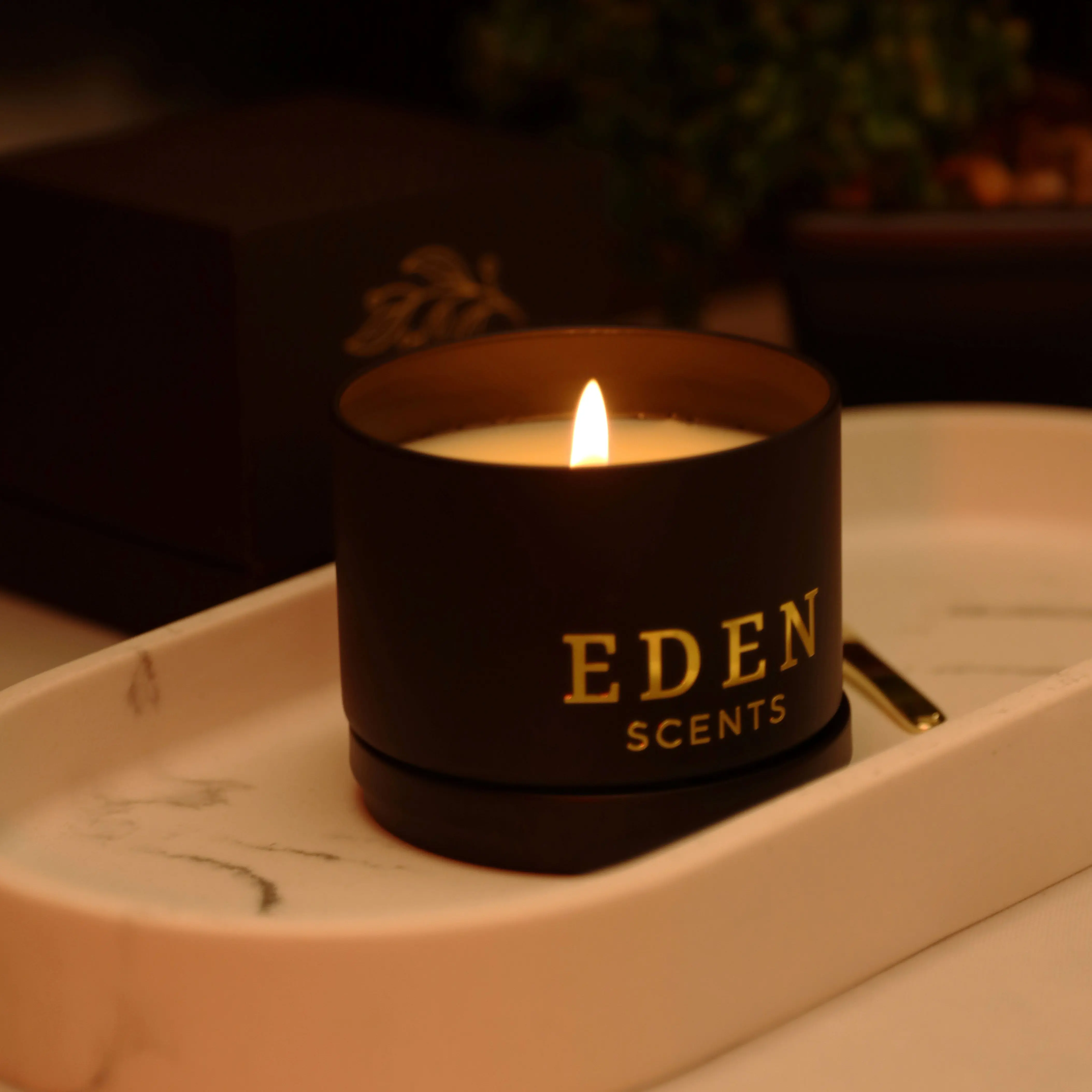 Peace - Eden Scents Eco-luxury Lotion Candle with notes of Peonies and Amberwood Decor Hand