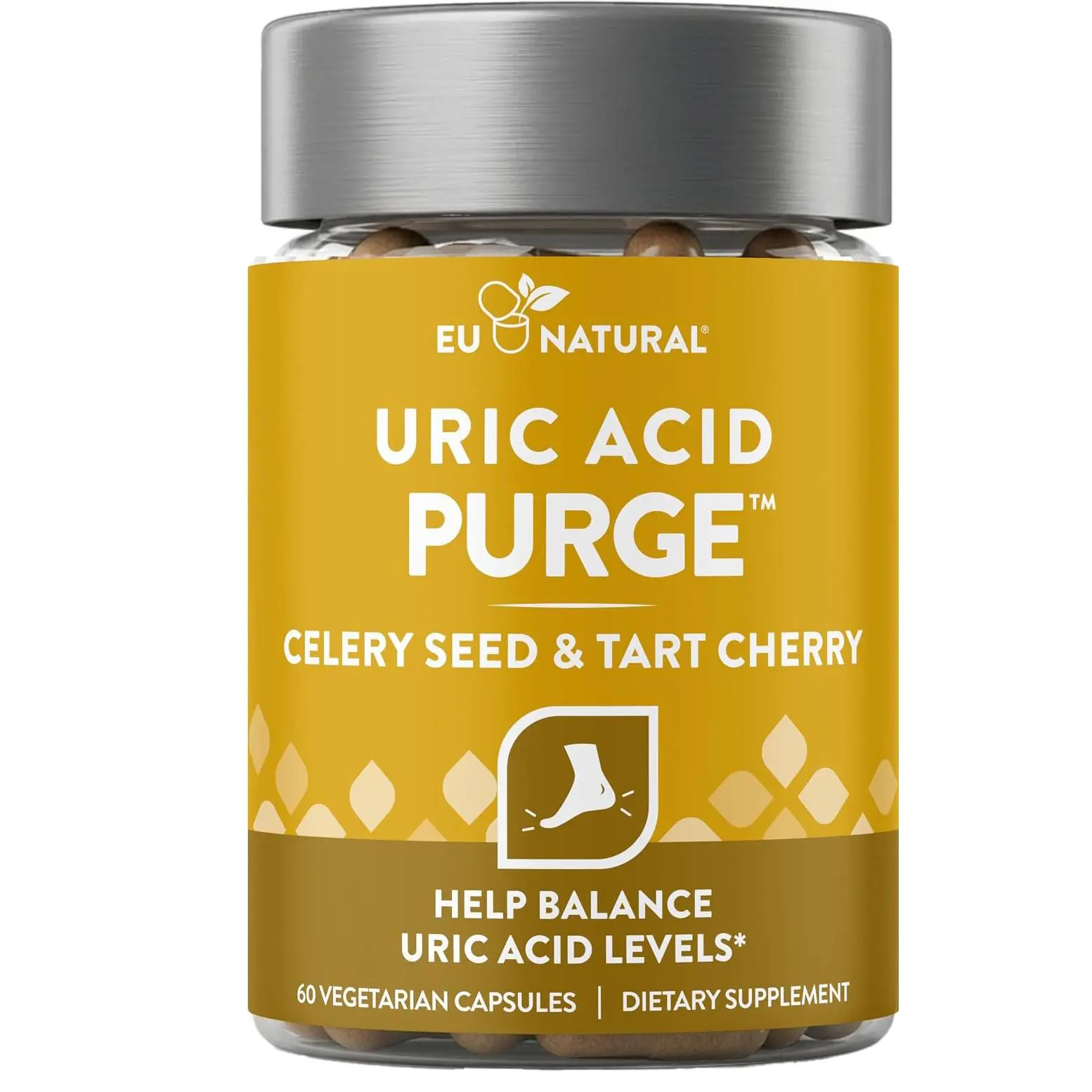 Purge Uric Acid Flush - Eat & Drink What You Want - Uric Acid Support for Joints & Mobility with Celery Seed, Tart Cherry & Chanca Piedra - 60 Vegetarian Capsules