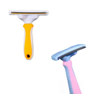 Curved Pet Deshedding Brush - Undercoat Hair Remover for Cats & Dogs, Reduces Shedding & Loose Fur, Gentle Grooming Comb with ABS+TPR Safe Material