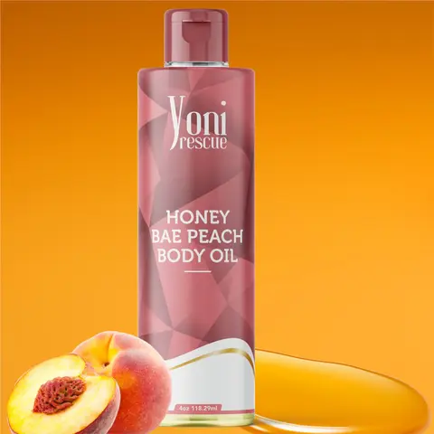 Honey Bae Peach Body Oil, with Apricot, Jojoba, Avocado Oils & Vitamin E Oil, Fast-Absorbing, Nourishes and Hydrates Skin, Body Care, Peach & Honey layer Fragrance Moisturizer Hydrating Moisturizing